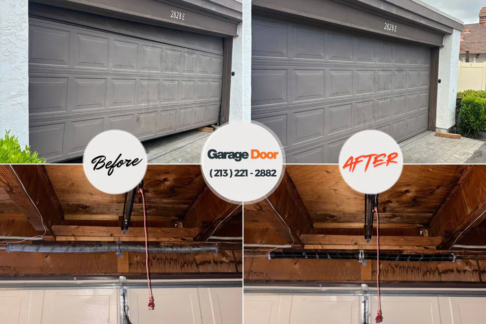 Before and after: garage door repair Bartlesville, OK